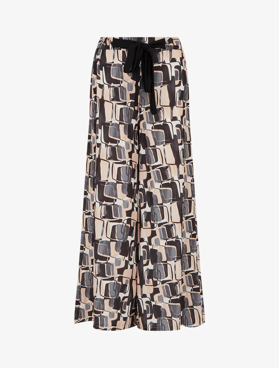 Pantalon ample imprimé graphique - Noir