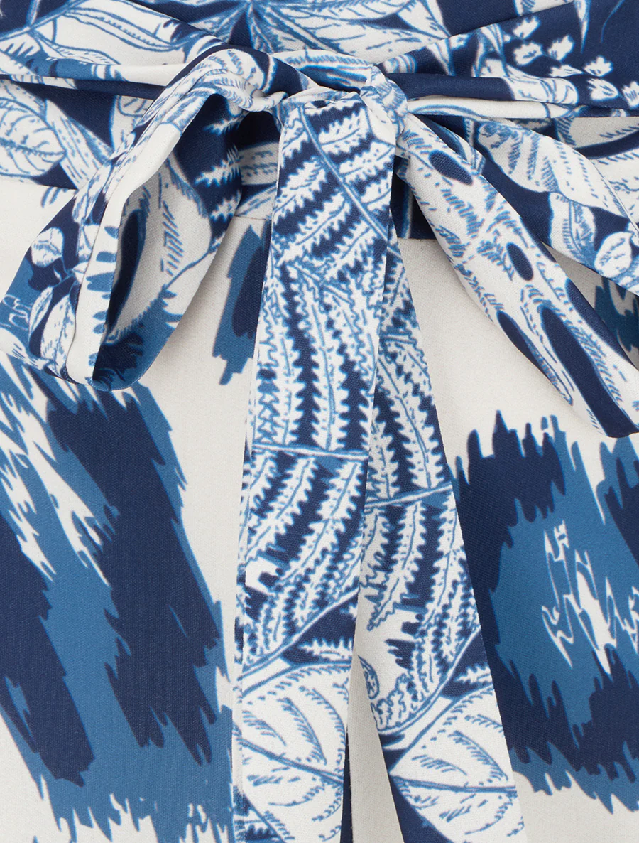 Pantalon ample imprimé léopard fantaisie - Marine - Image 3