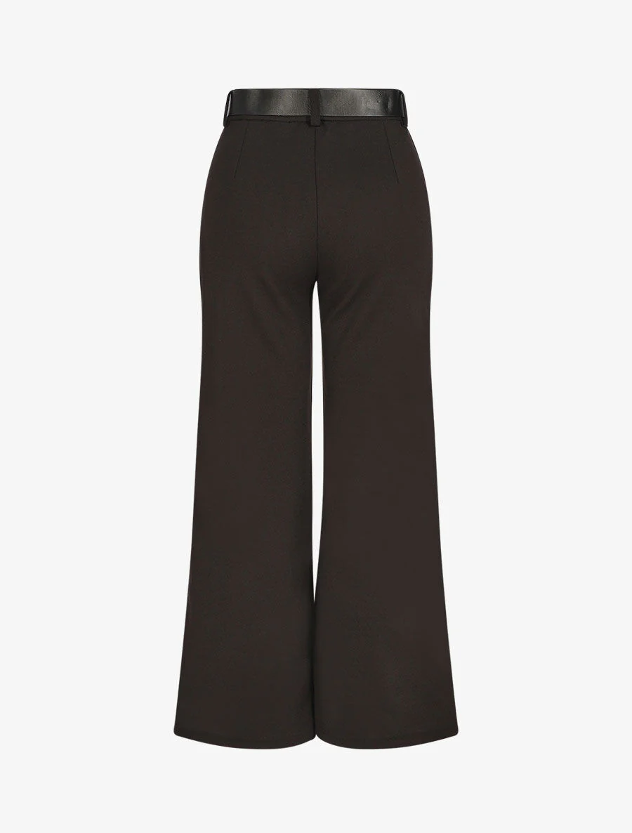 Pantalon ample taille haute - Noir - Image 2