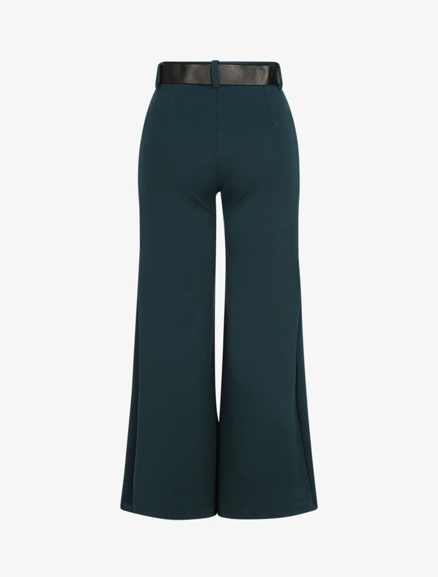 Pantalon ample taille haute - Bleu - Image 2