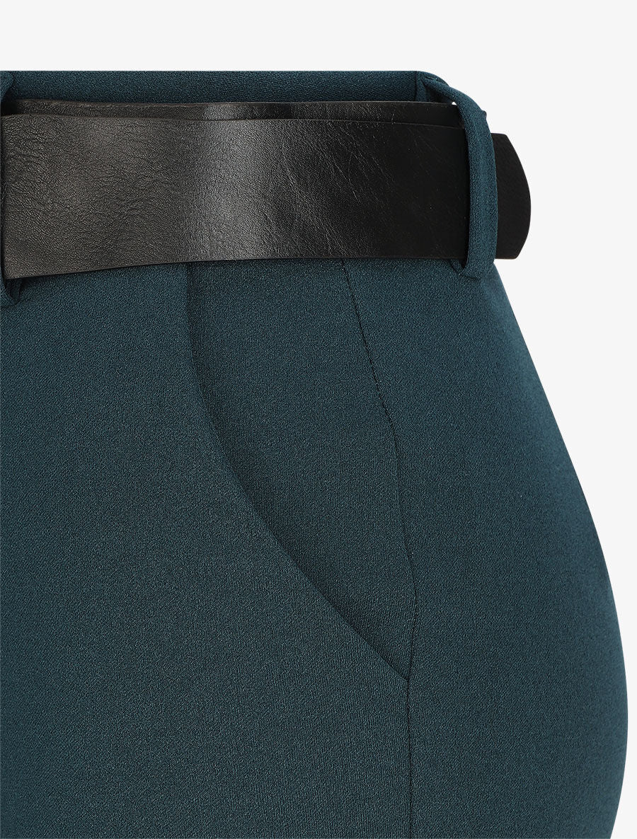 Pantalon ample taille haute - Bleu - Image 3