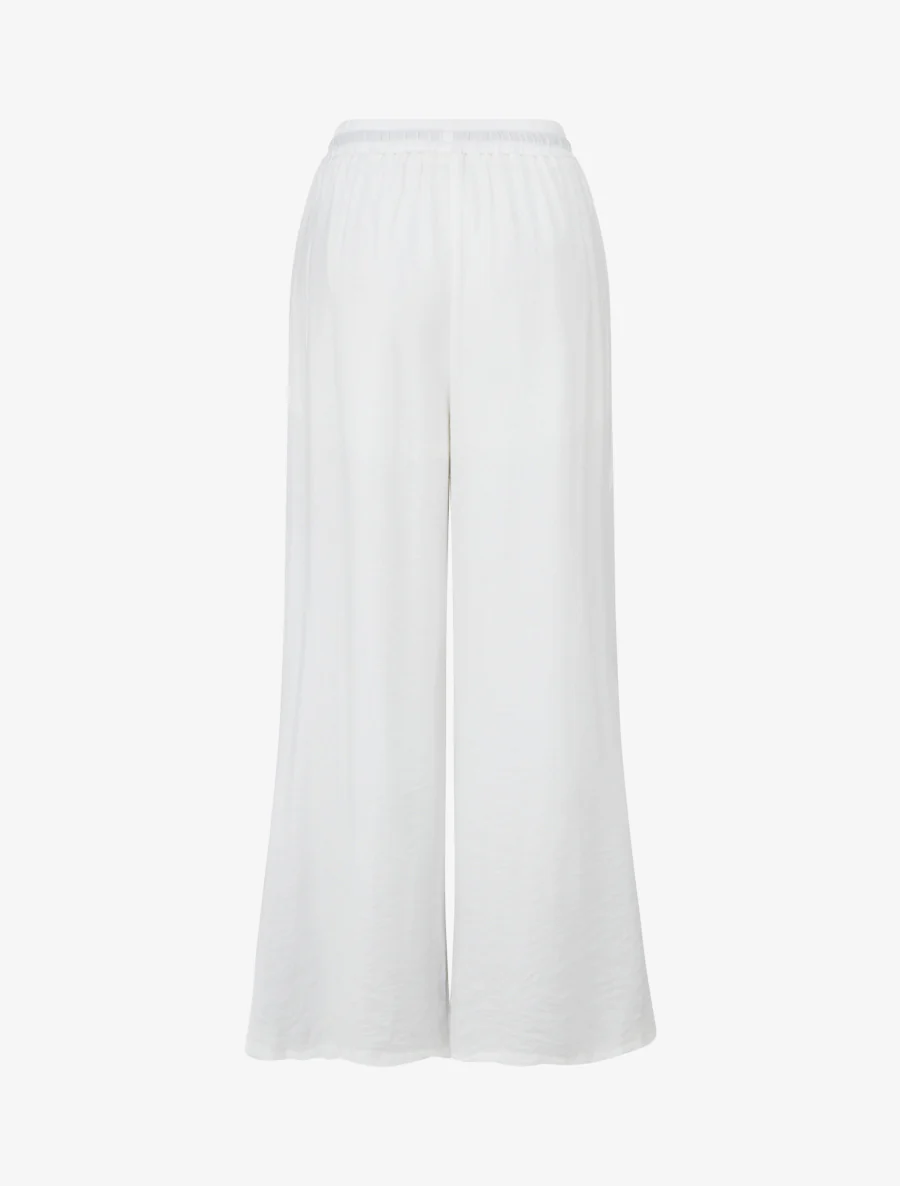 Pantalon brodé à taille haute élastiquée - Blanc - Image 2