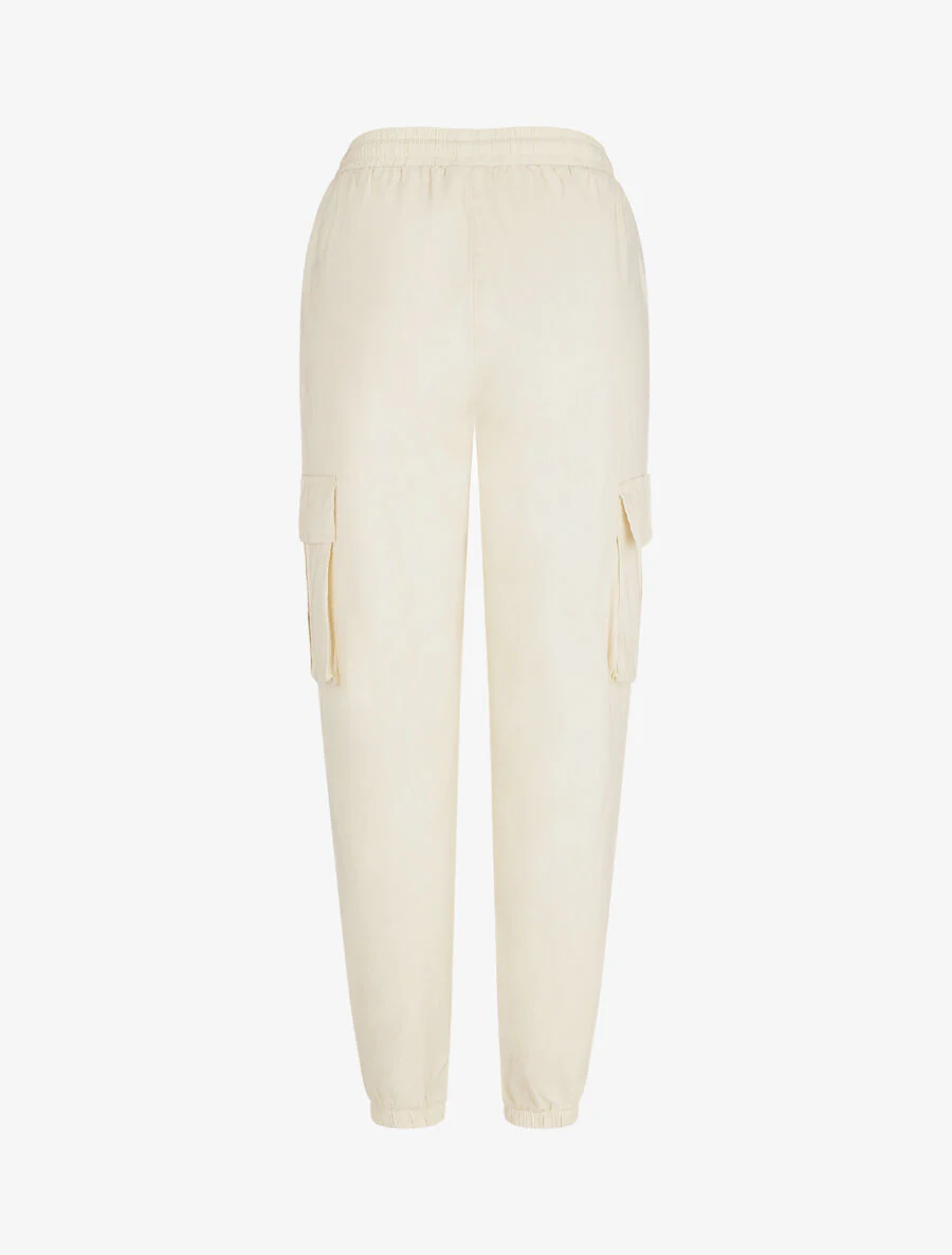 Pantalon cargo taille haute - Écru - Image 2