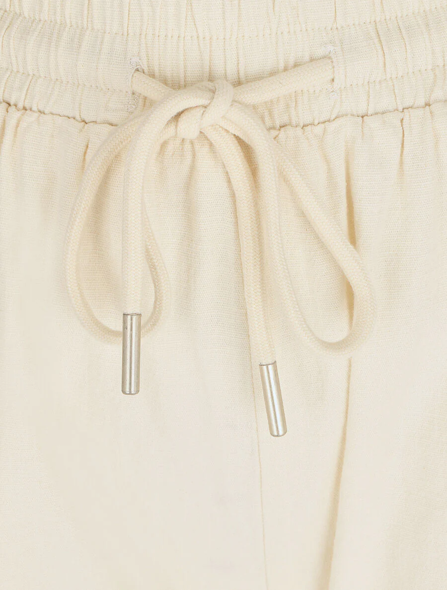 Pantalon cargo taille haute - Écru - Image 3