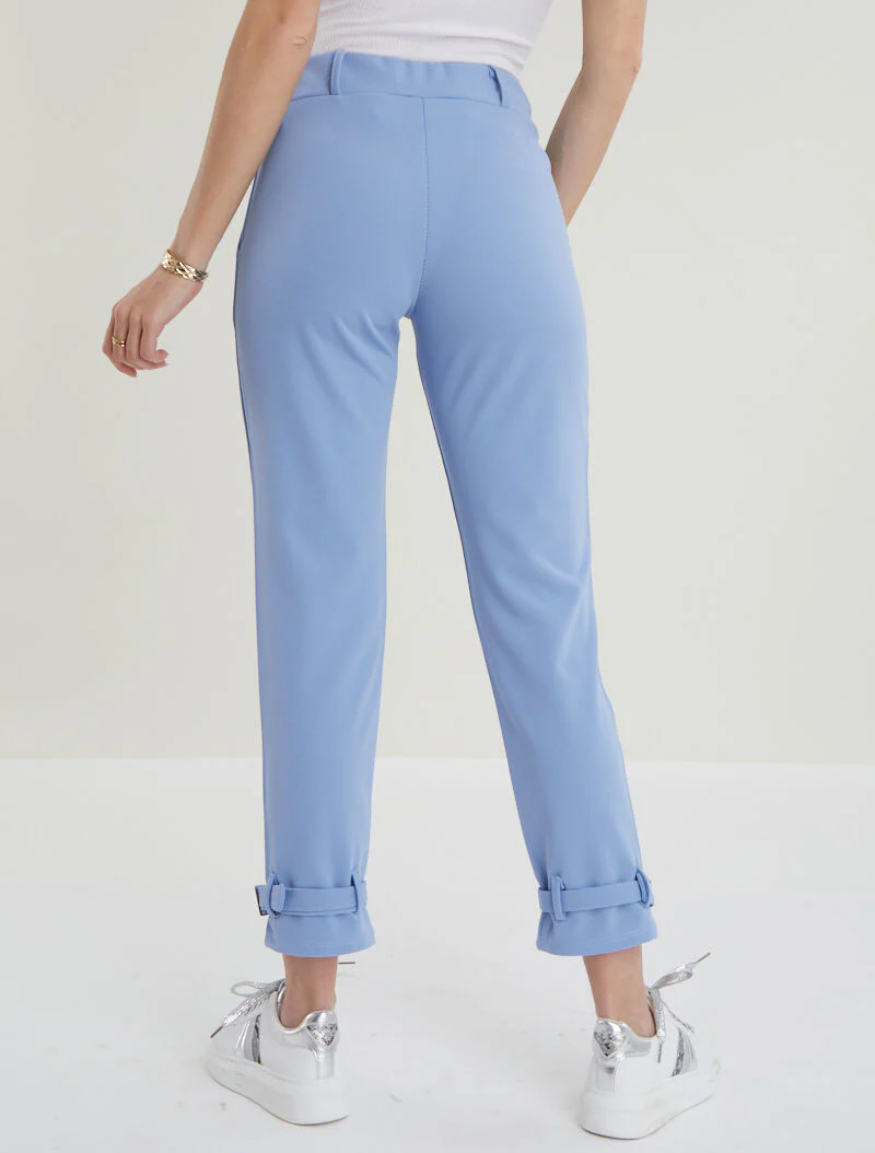 Pantalon carotte à bords stylisés - bleu ciel - Image 2