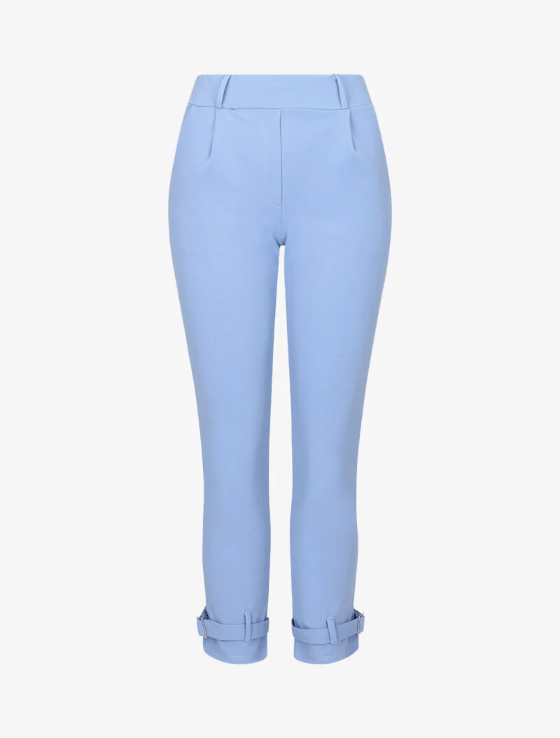 Pantalon carotte à bords stylisés - bleu ciel - Image 3