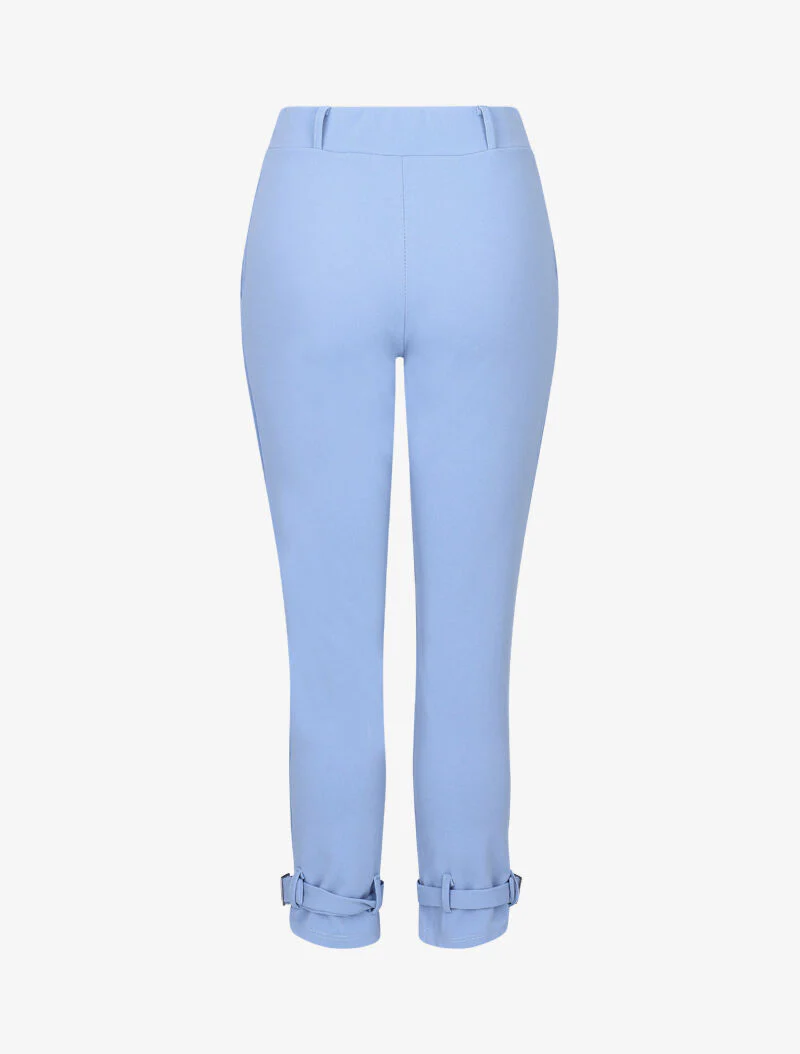 Pantalon carotte à bords stylisés - bleu ciel - Image 4