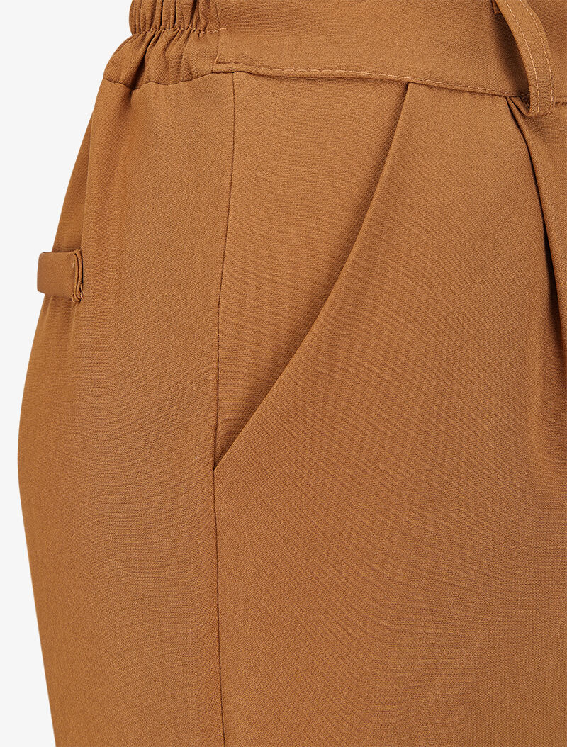 Pantalon carotte à chevilles boutonnées - Camel - Image 3