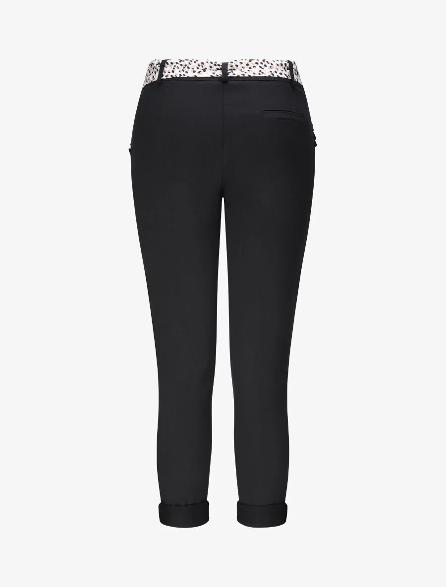 Pantalon chino droit à poches volantées - Noir - Image 2