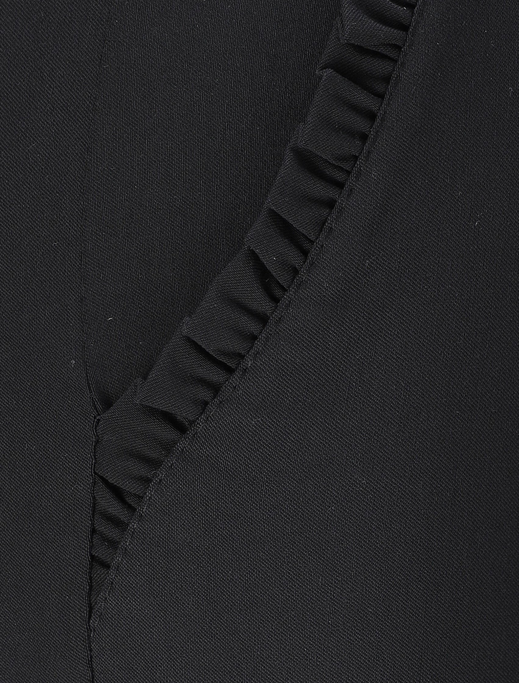 Pantalon chino droit à poches volantées - Noir - Image 3
