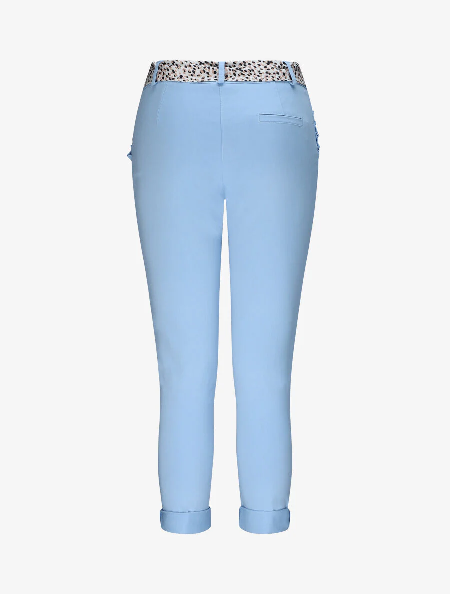 Pantalon chino droit à poches volantées - Bleu ciel - Image 2