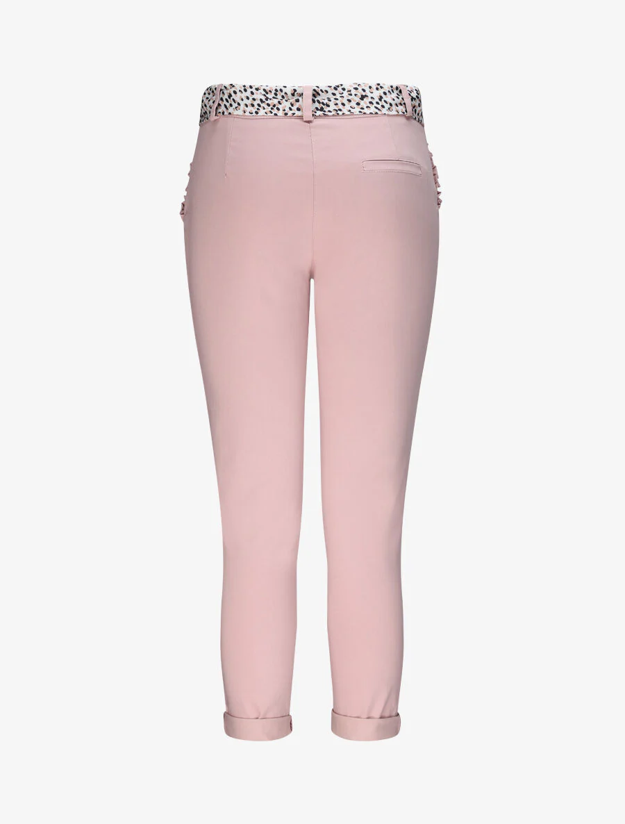 Pantalon chino droit à poches volantées - Rose - Image 2