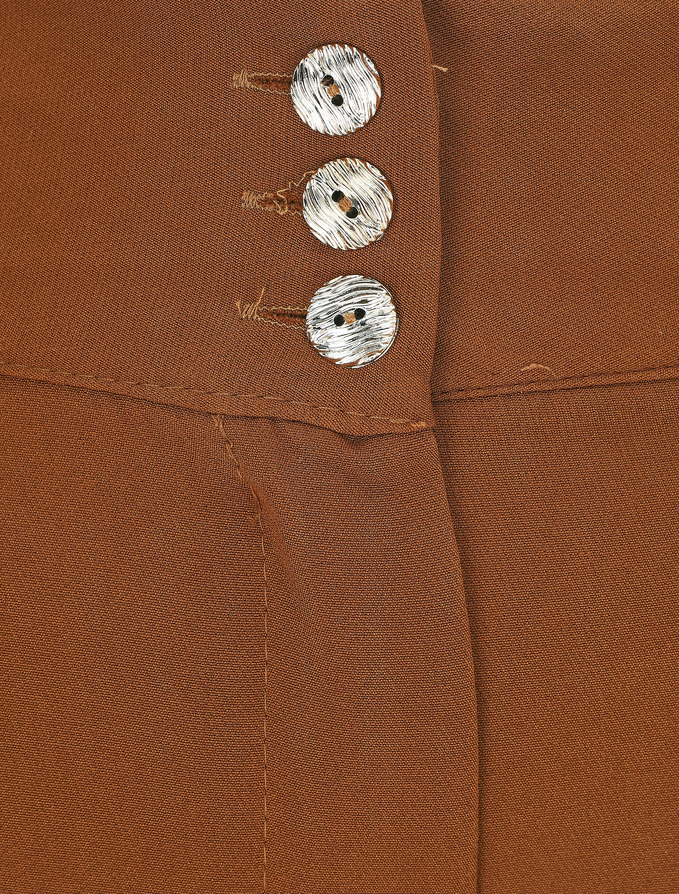 Pantalon classique coupe droite - Marron - Image 3