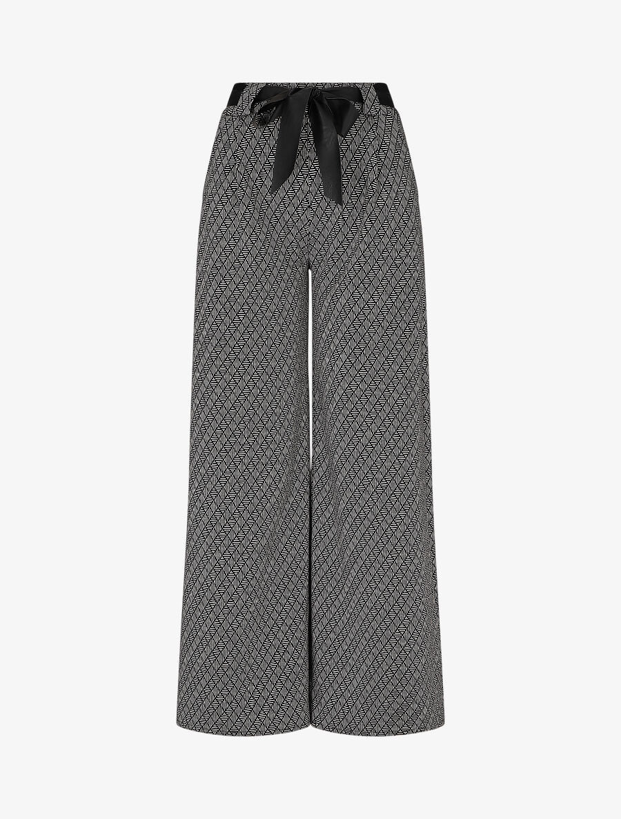 Pantalon coupe ample à imprimé graphique - Noir