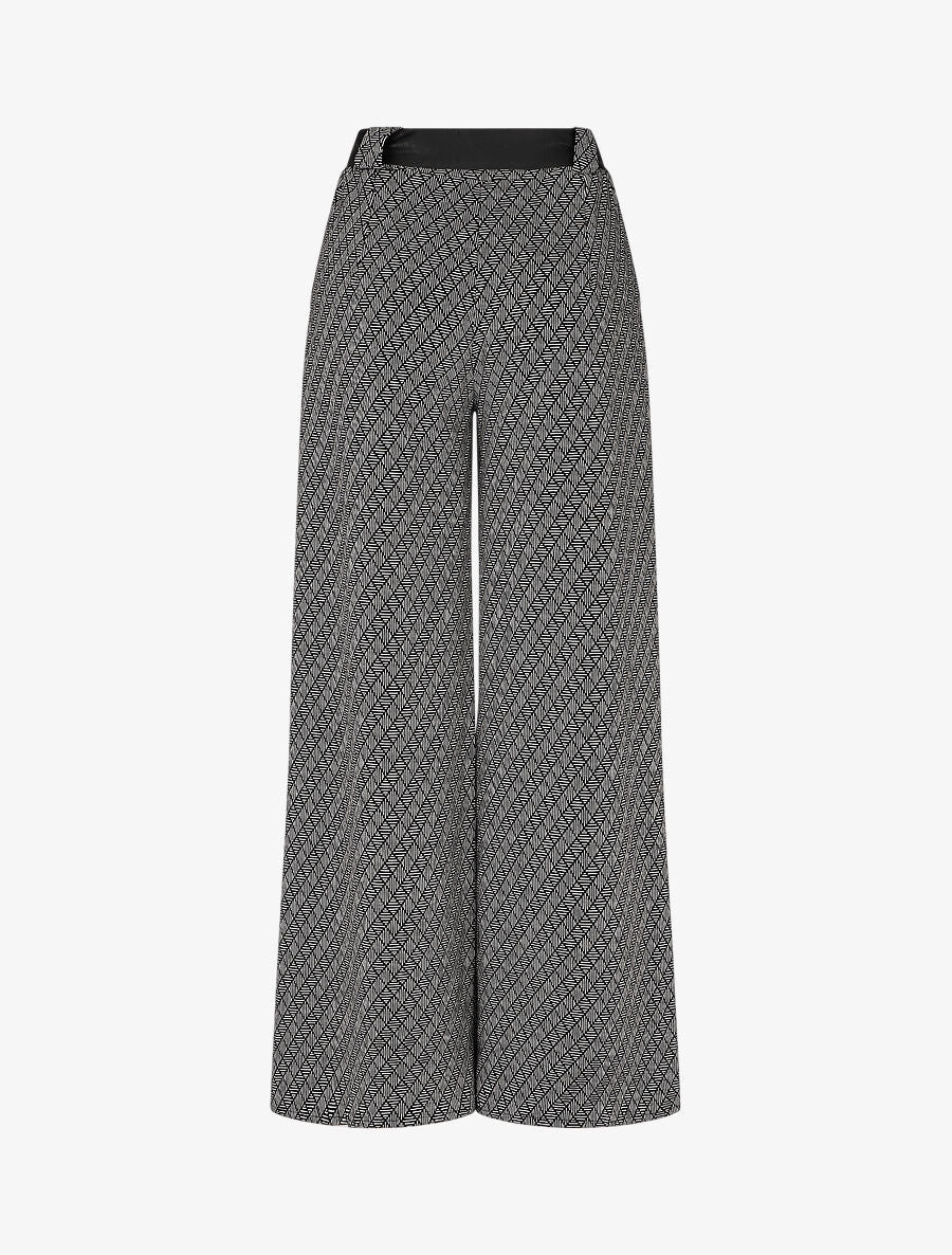 Pantalon coupe ample à imprimé graphique - Noir - Image 2