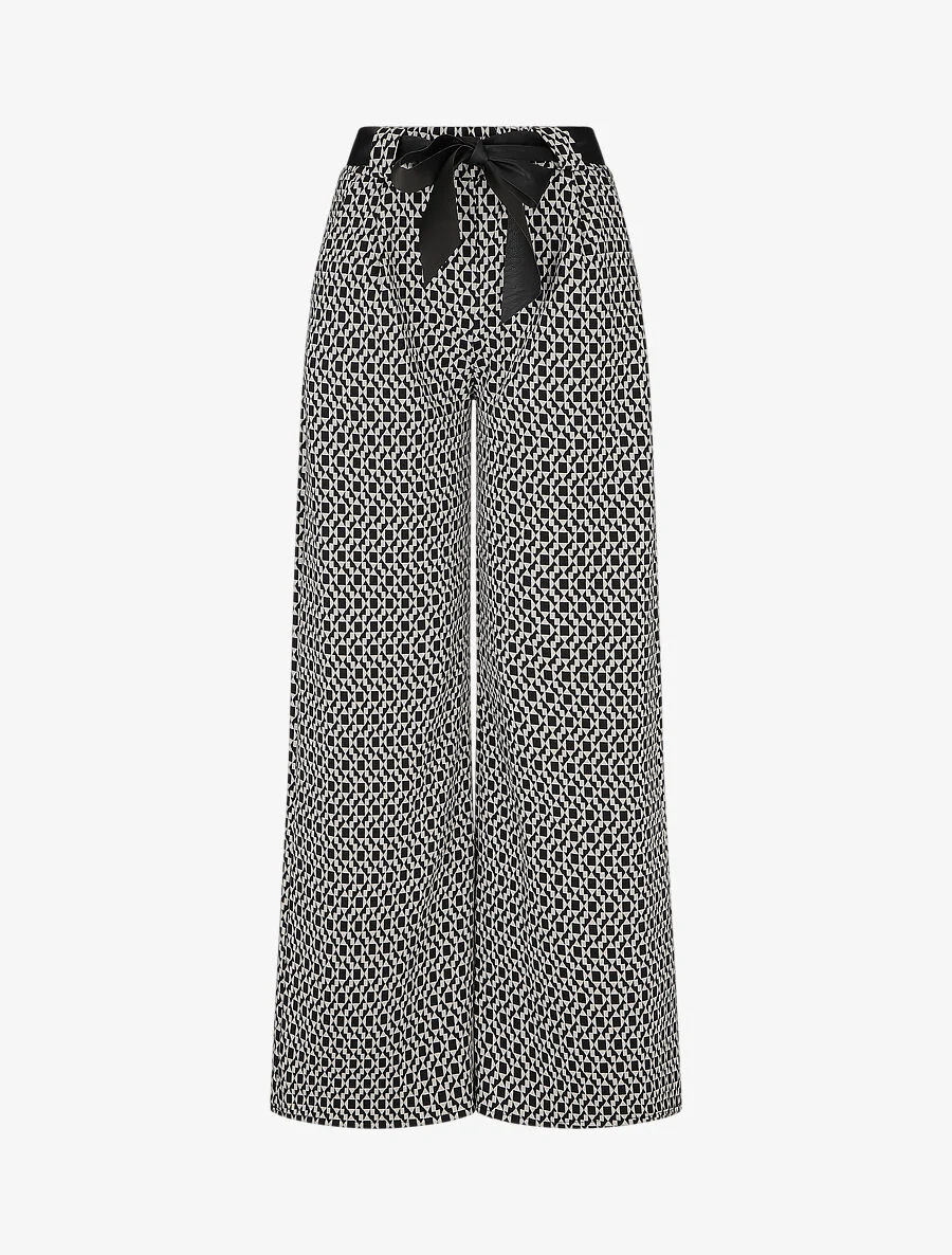 Pantalon coupe ample à imprimé graphique - Noir/blanc