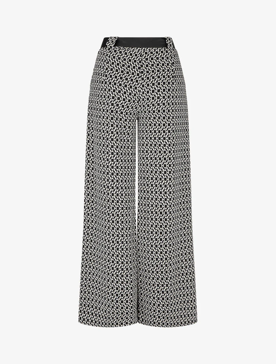 Pantalon coupe ample à imprimé graphique - Noir/blanc - Image 2