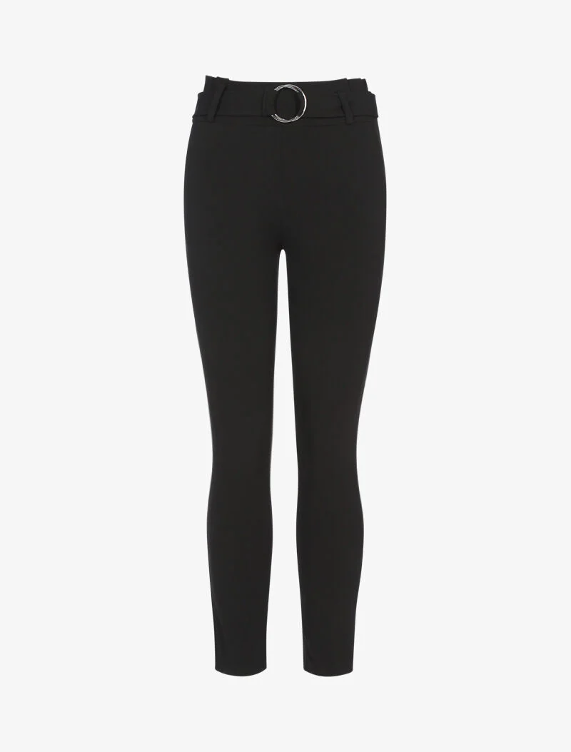 Pantalon coupe carotte ceinturé - noir