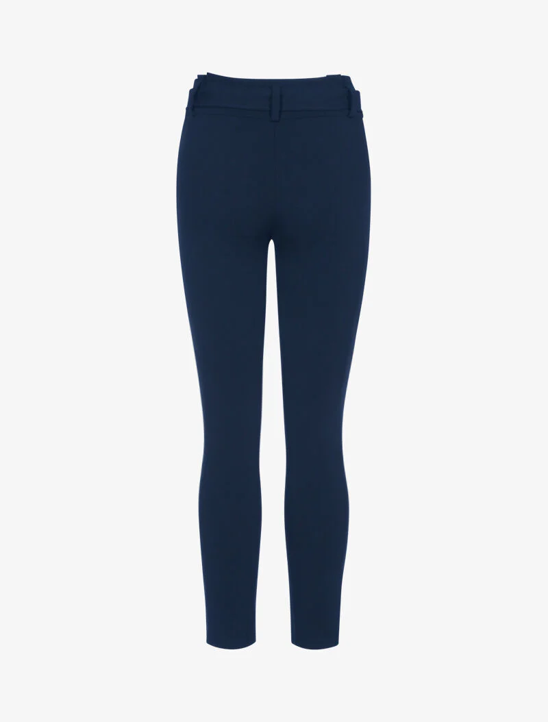 Pantalon coupe carotte ceinturé - marine - Image 2