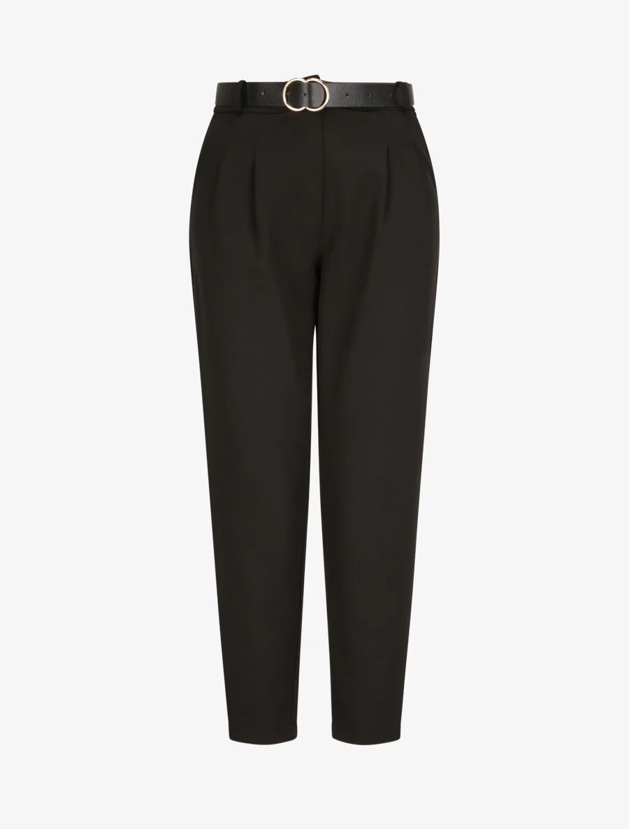 Pantalon dad uni taille standard - Noir
