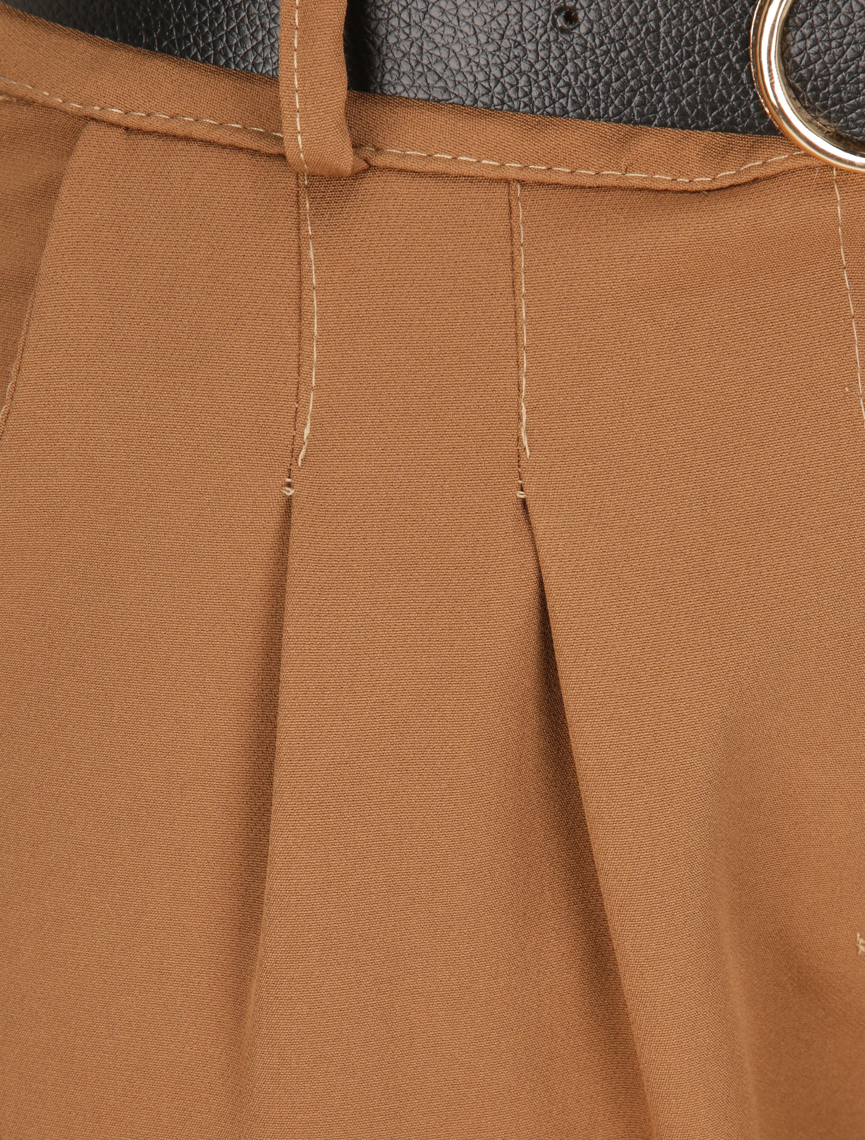 Pantalon dad uni taille standard - Camel - Image 3