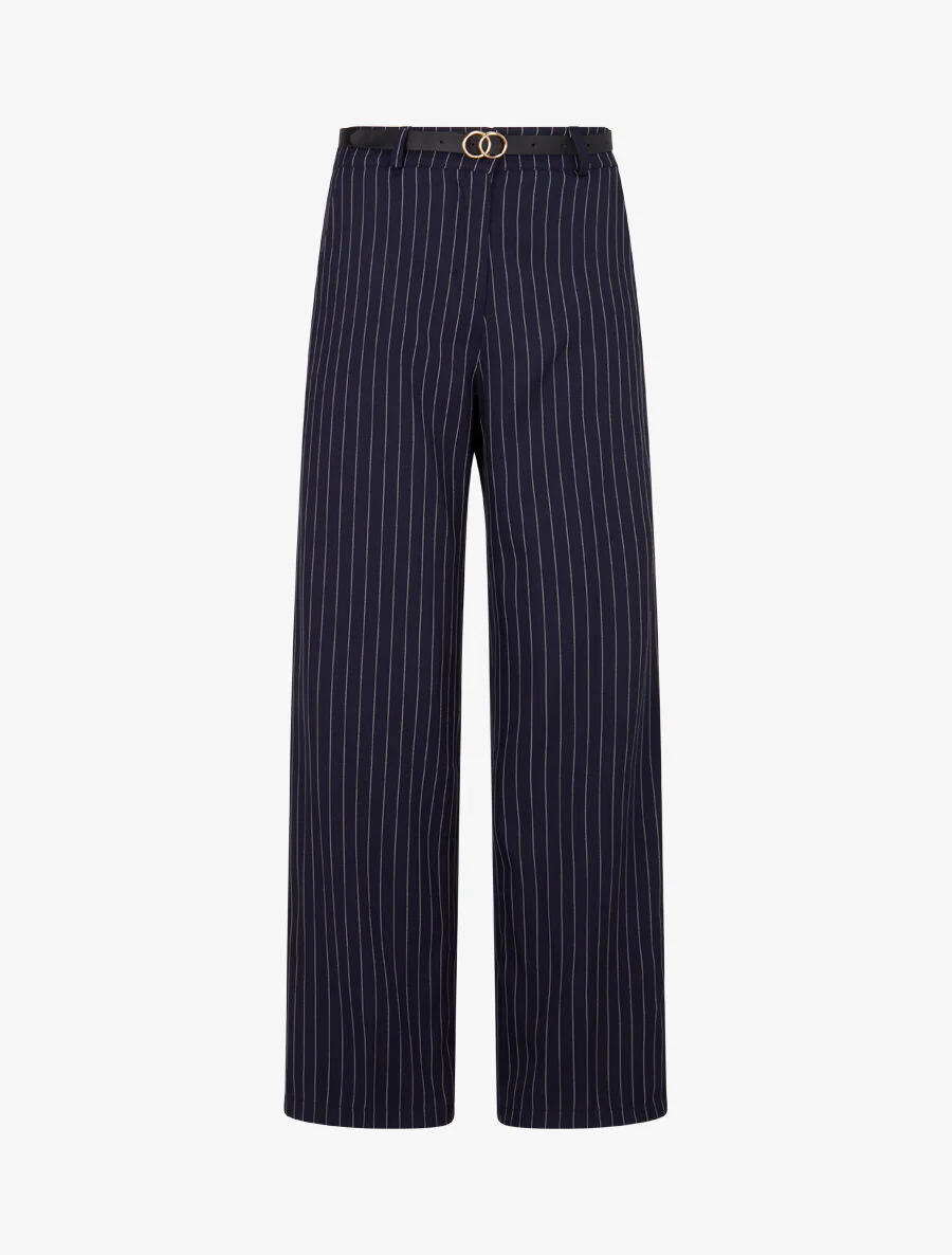 Pantalon de tailleur à fines rayures - Marine