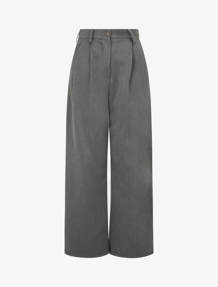Pantalon de tailleur coupe droite - Gris foncé