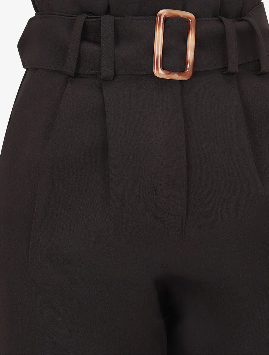Pantalon de tailleur paperbag - Noir - Image 3