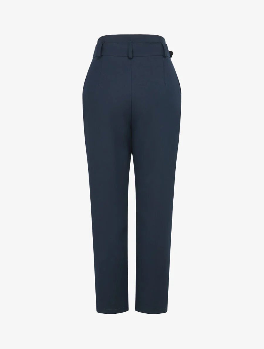 Pantalon de tailleur paperbag - Marine - Image 2