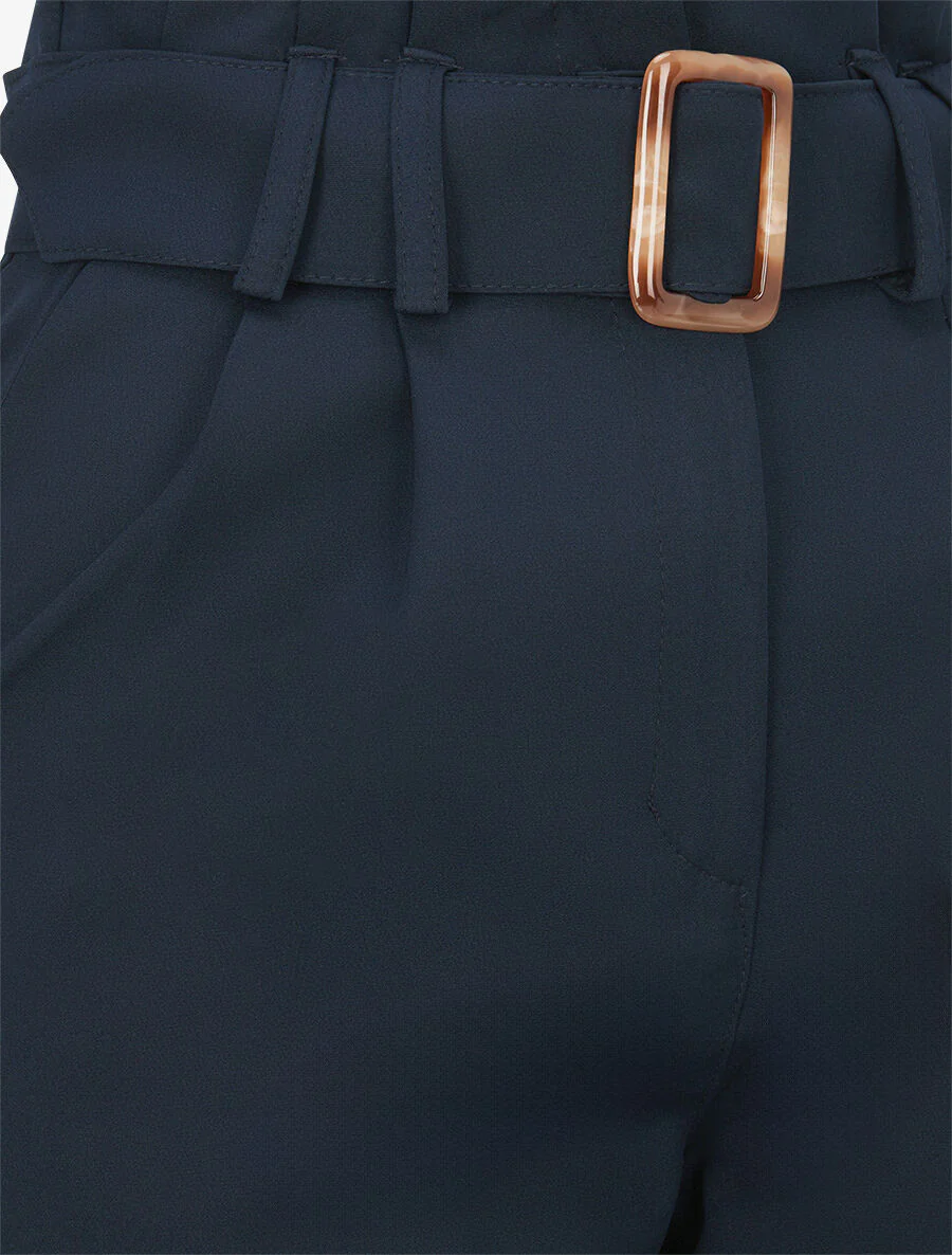 Pantalon de tailleur paperbag - Marine - Image 3