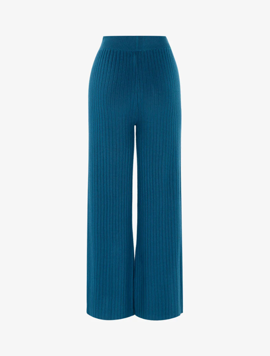Pantalon d'hiver en maille côtelée - Turquoise - Image 2