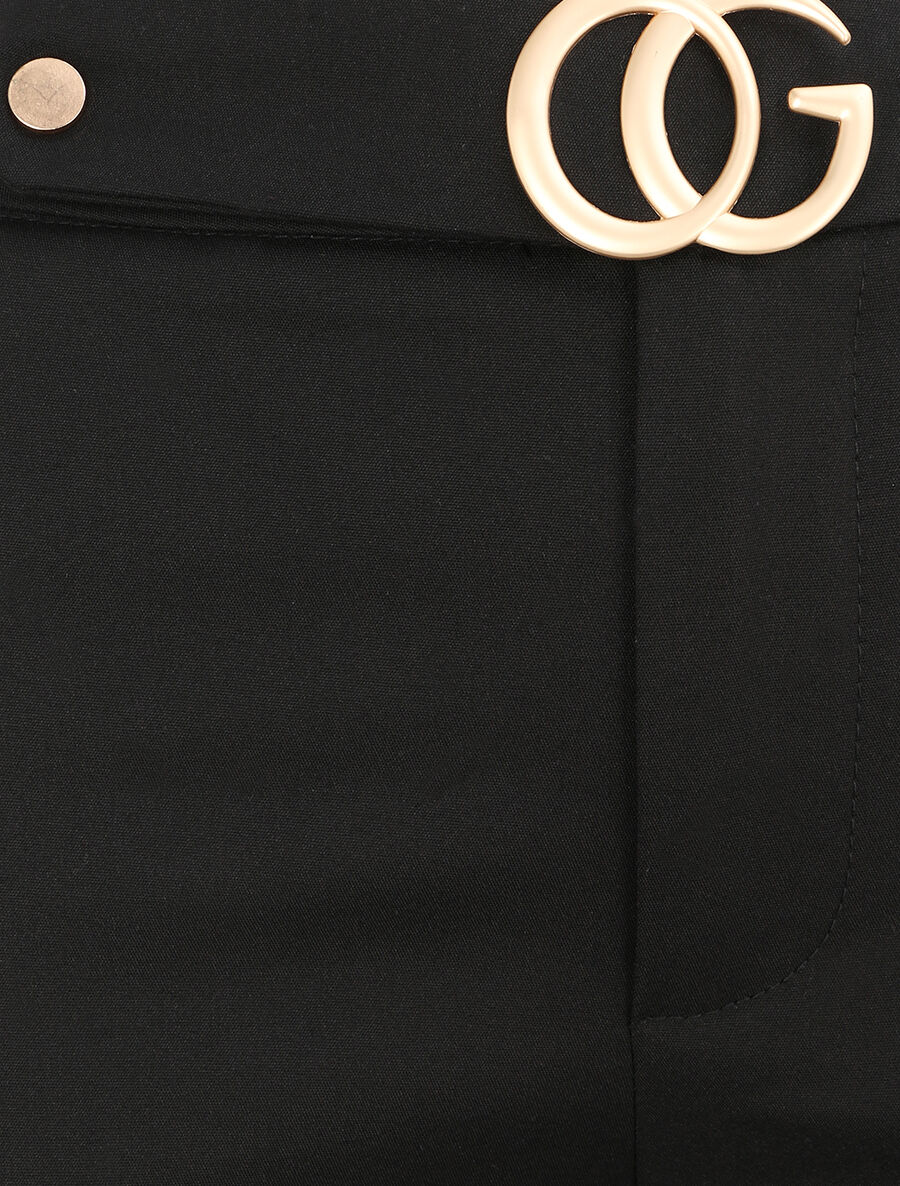 Pantalon droit à boucle stylisée - Noir - Image 3