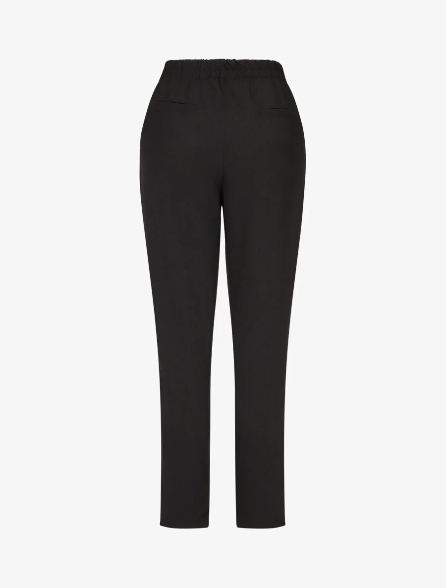 Pantalon droit à boutons décoratifs dorés - Noir - Image 2