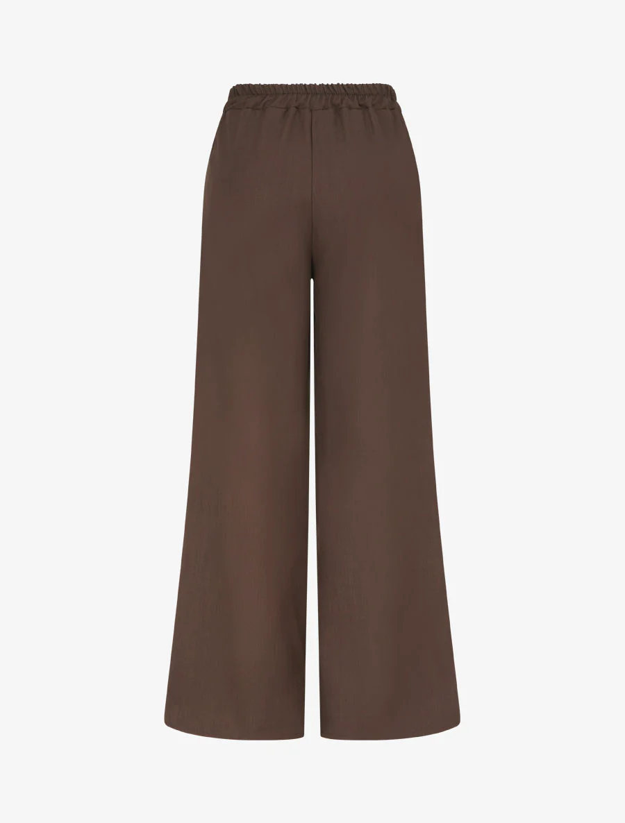 Pantalon droit à ceinture fantaisie - Marron - Image 2