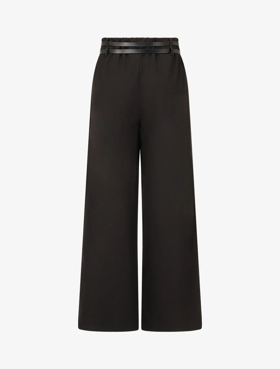 Pantalon droit à double passants - Noir - Image 2