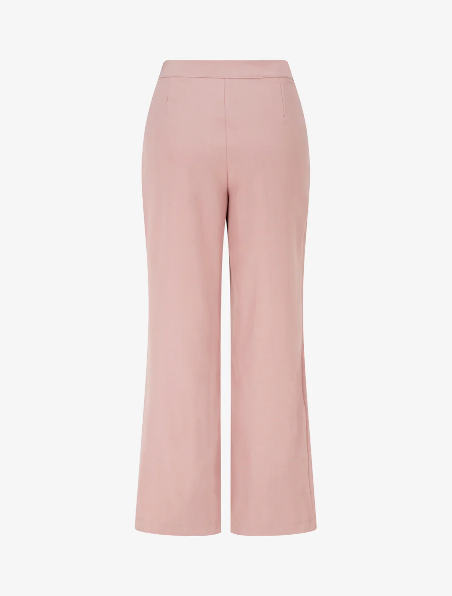 Pantalon droit à fermeture boutonnée sur les côtés - Rose - Image 2