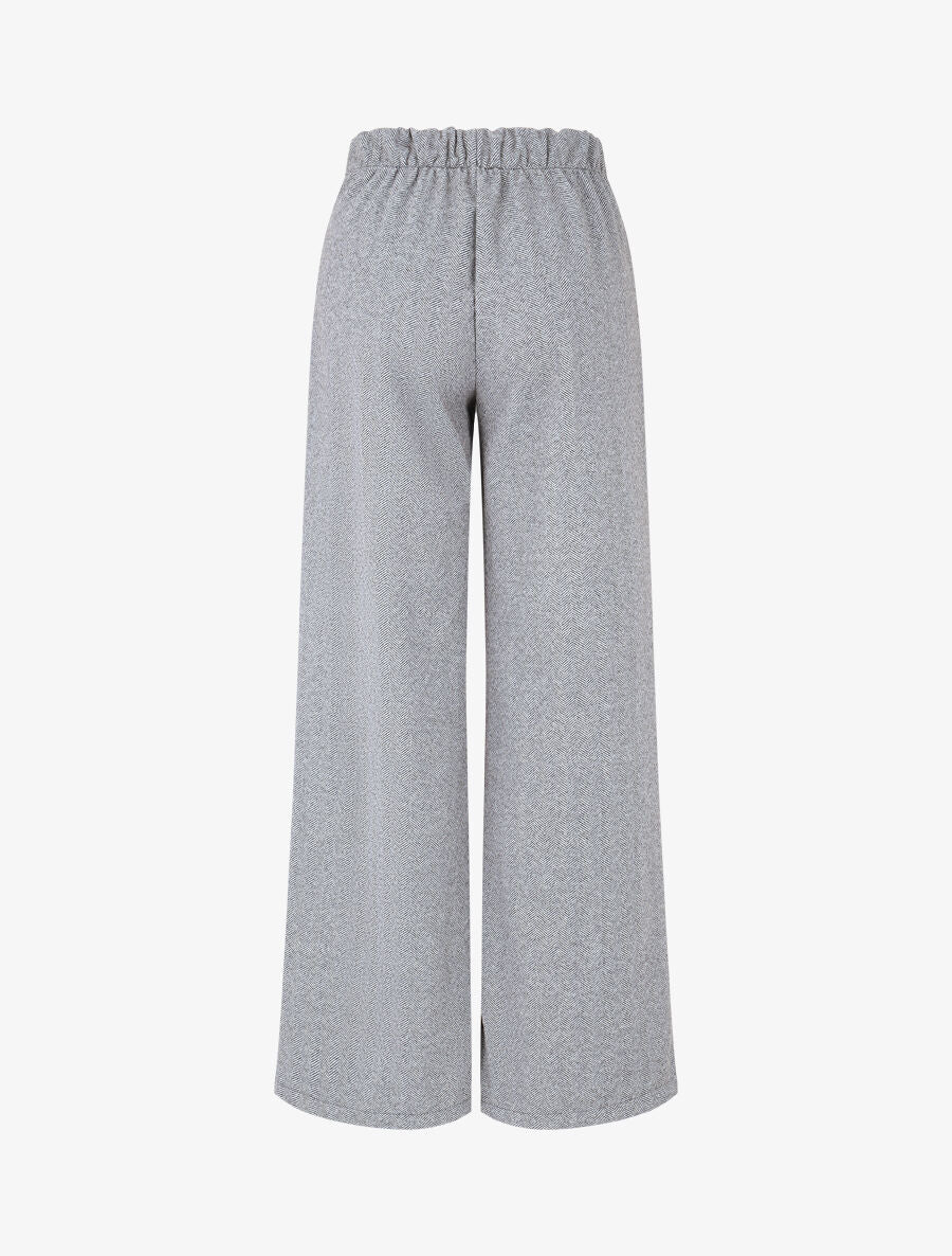 Pantalon droit à imprimé chevron - Noir - Image 2