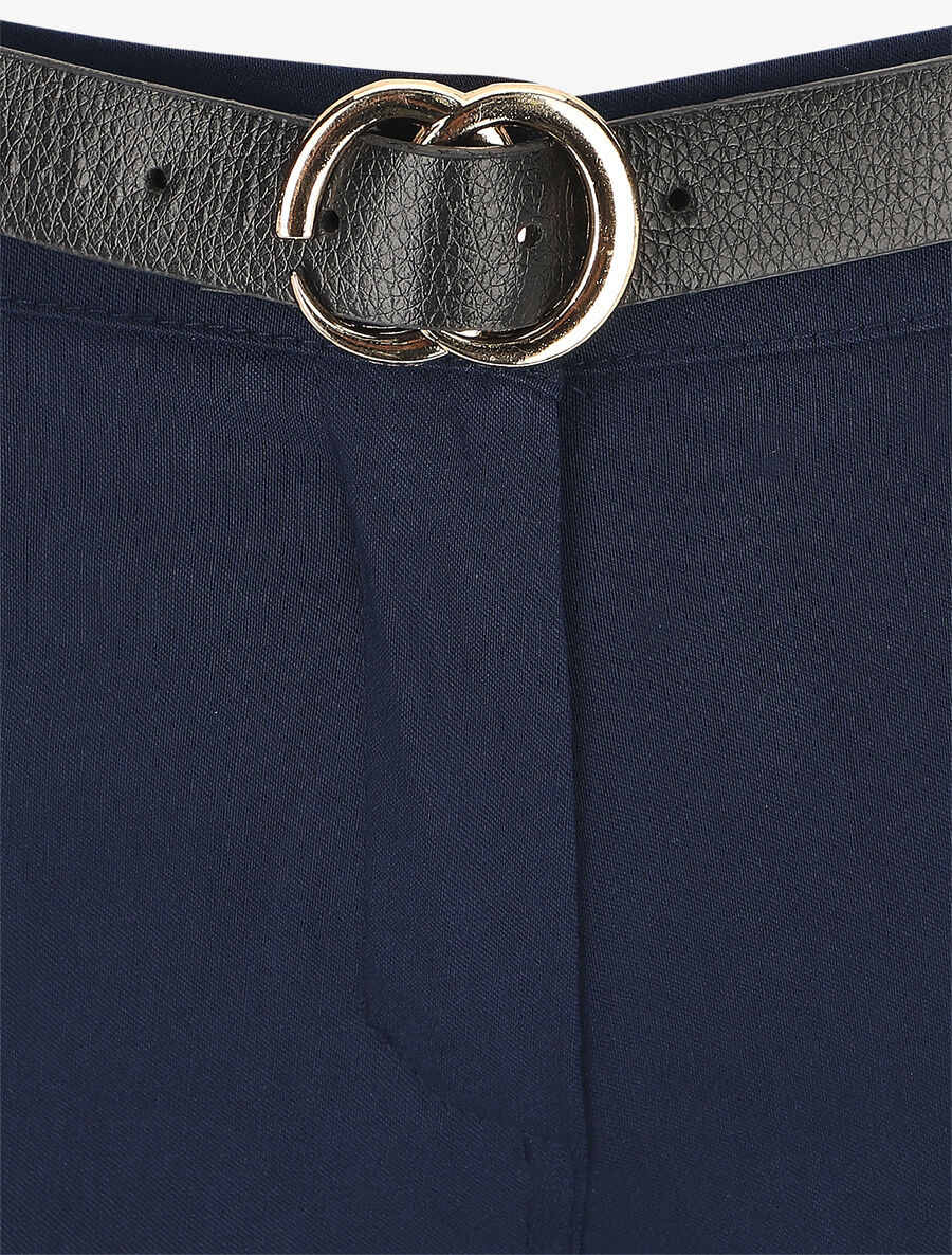 Pantalon droit à poches fantaisies - Marine - Image 3
