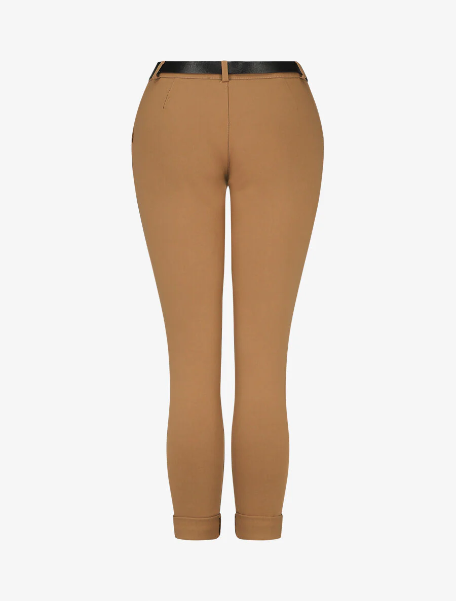 Pantalon droit à poches fantaisies - Camel - Image 2