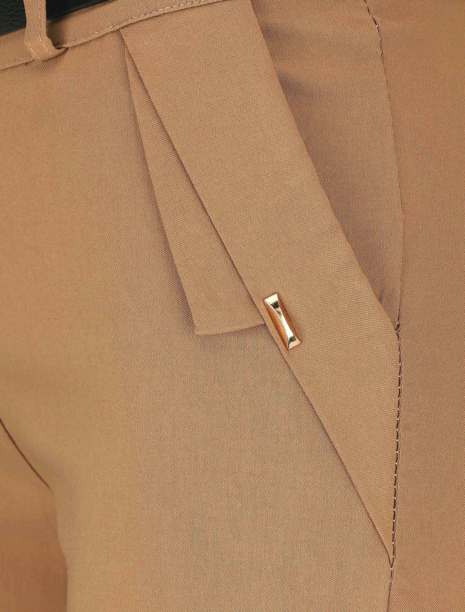 Pantalon droit à poches fantaisies - Camel - Image 3