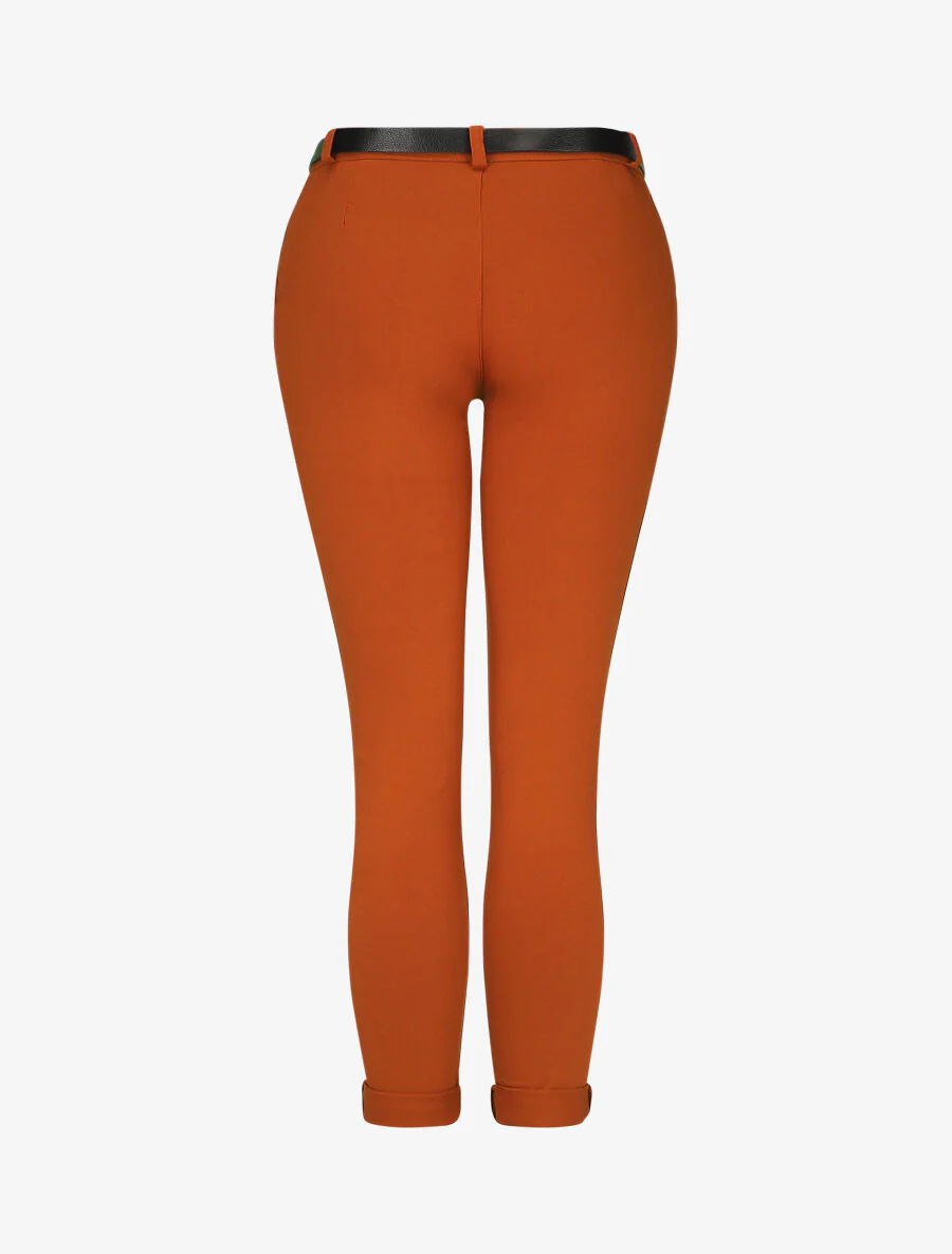 Pantalon droit à poches fantaisies - Orange - Image 2