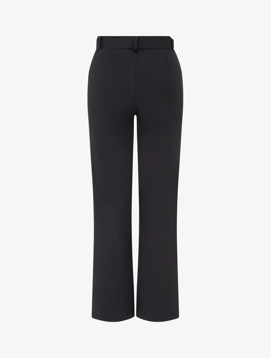 Pantalon droit ceinturé - Noir - Image 2