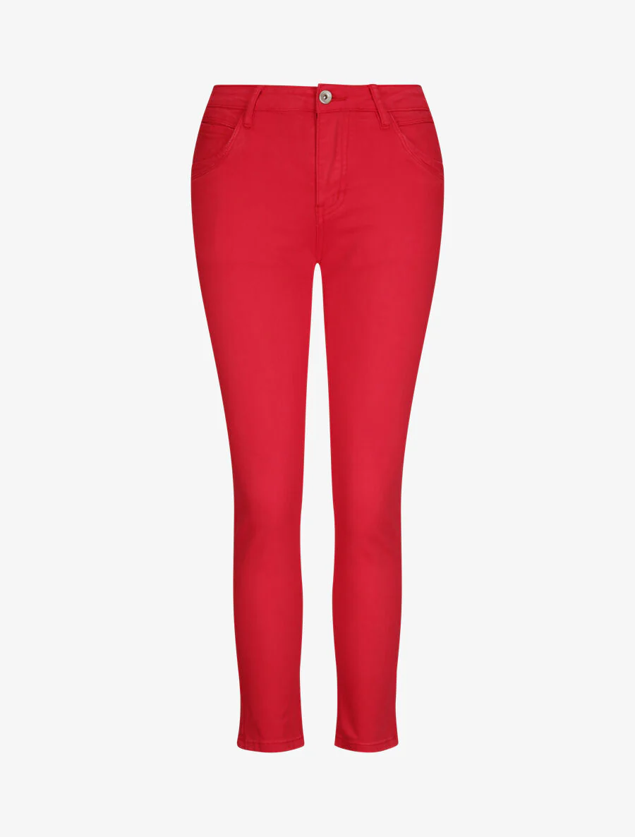 Pantalon droit uni - Rouge