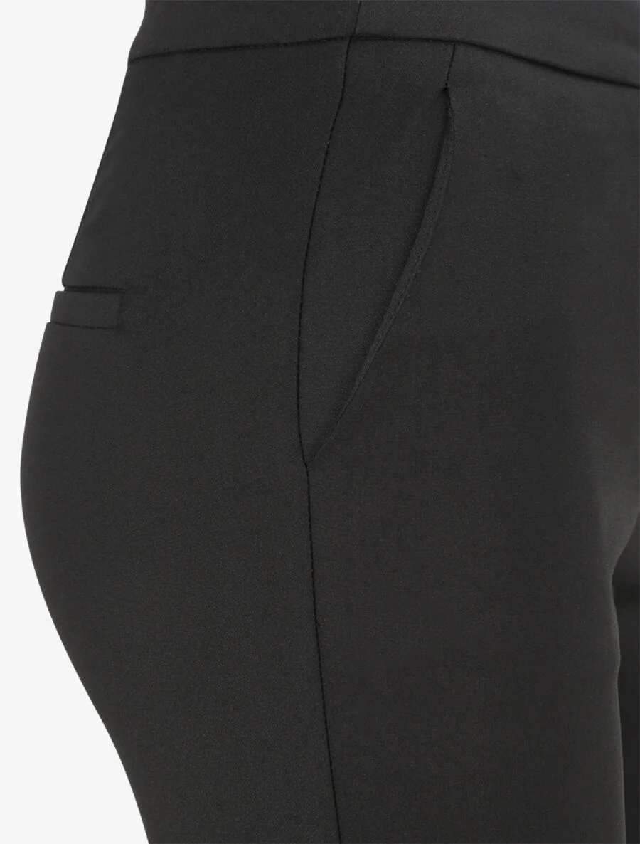 Pantalon droit uni - Noir - Image 3