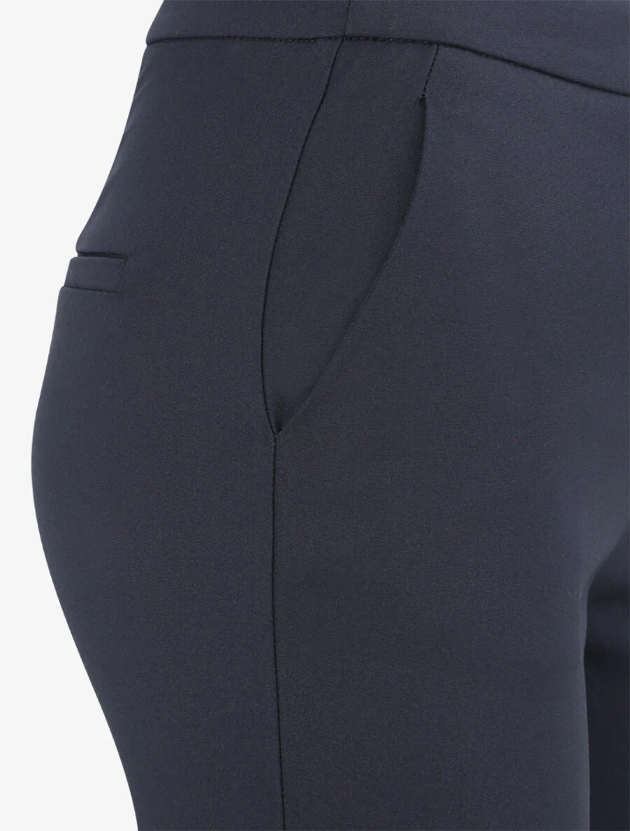 Pantalon droit uni - Marine - Image 3