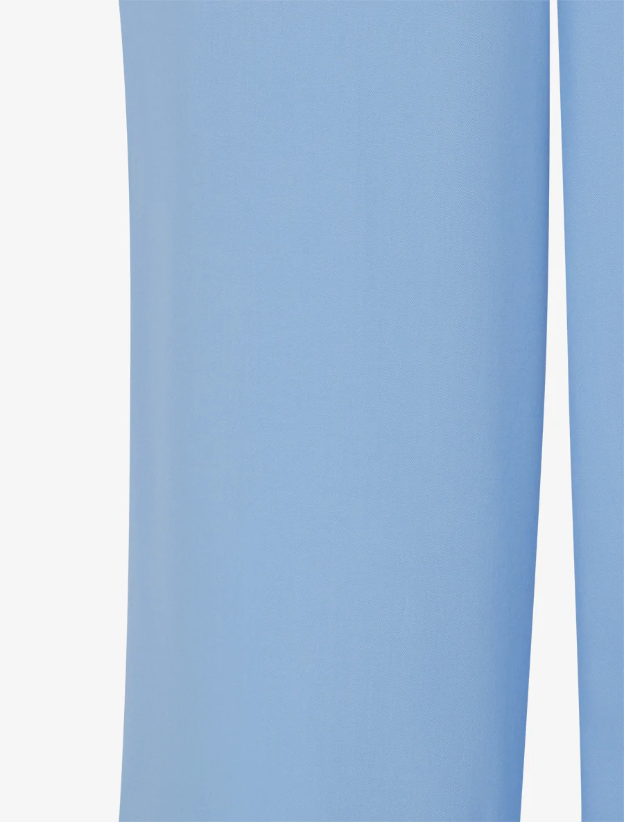 Pantalon droit uni élastiqué - Bleu ciel - Image 3