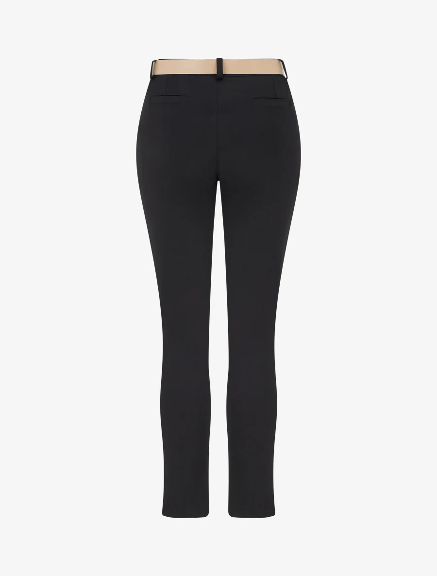 Pantalon droit uni - Noir - Image 2