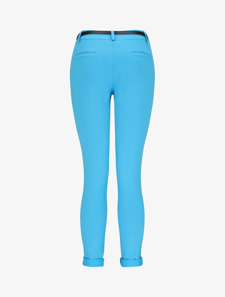 Pantalon droit uni - Bleu turquoise - Image 2