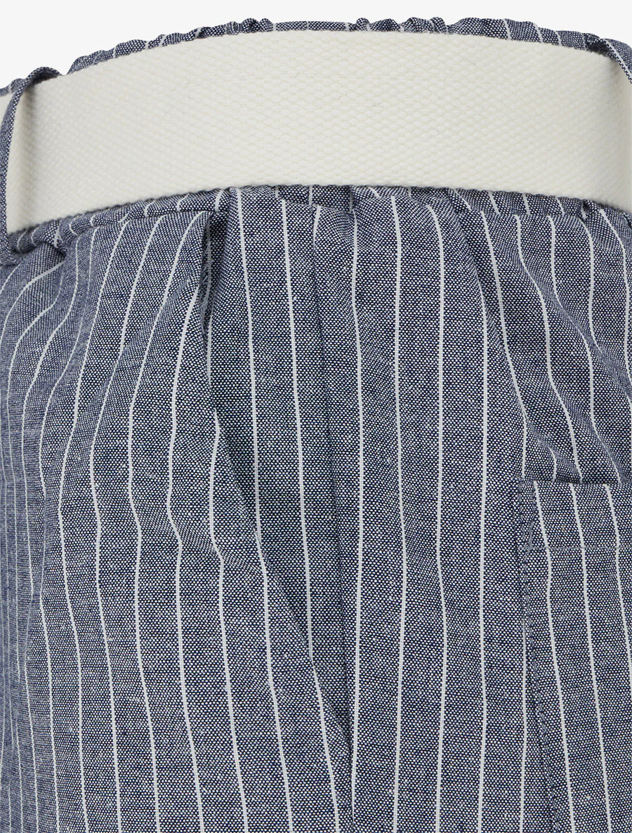 Pantalon élastiqué à rayures - Bleu gris - Image 3