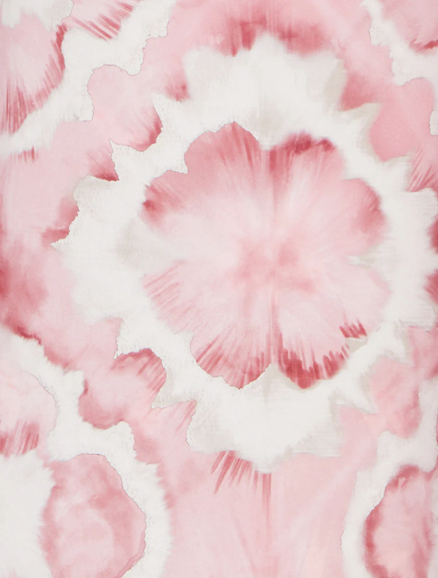 Pantalon élastiquée imprimé abstrait - Rose - Image 3
